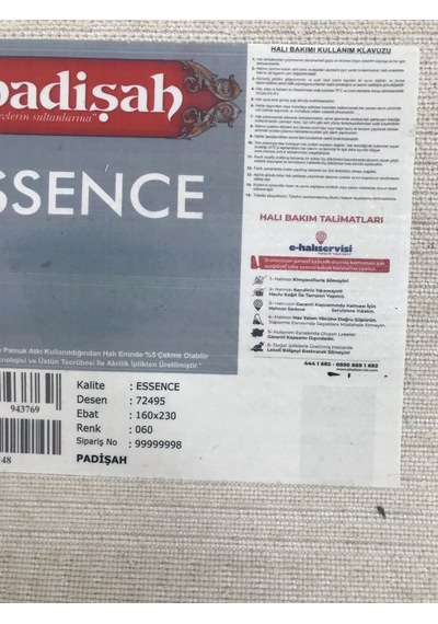 Padişah Halı Essence 72495 060 Serisi Akrilik Salon Oturma Yatak Odası Halısı Krem