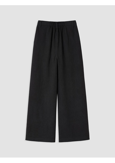 Lcwaıkıkı Classic Siyah Beli Lastikli Pileli Kadın Kumaş Pantolon
