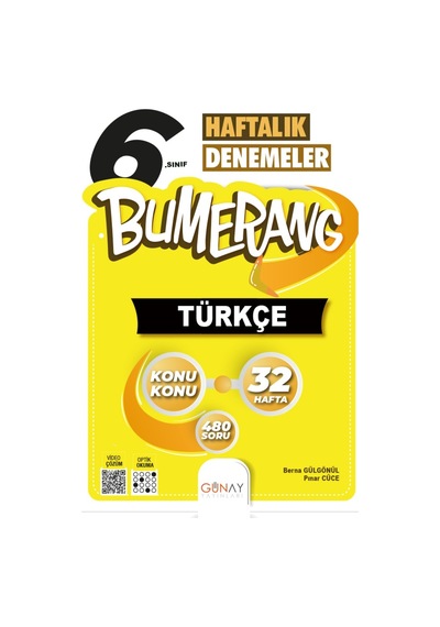 6. Sınıf Bumerang 32 Haftalık Türkçe Denemeleri  -  Berna Gülgönül  -  Günay Yayıncılık