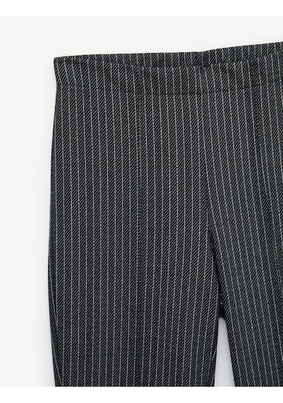 Koton Slim Fit Çizgili İspanyol Paça Pantolon Lacivert Çizgili 7wak40074ek 7s2