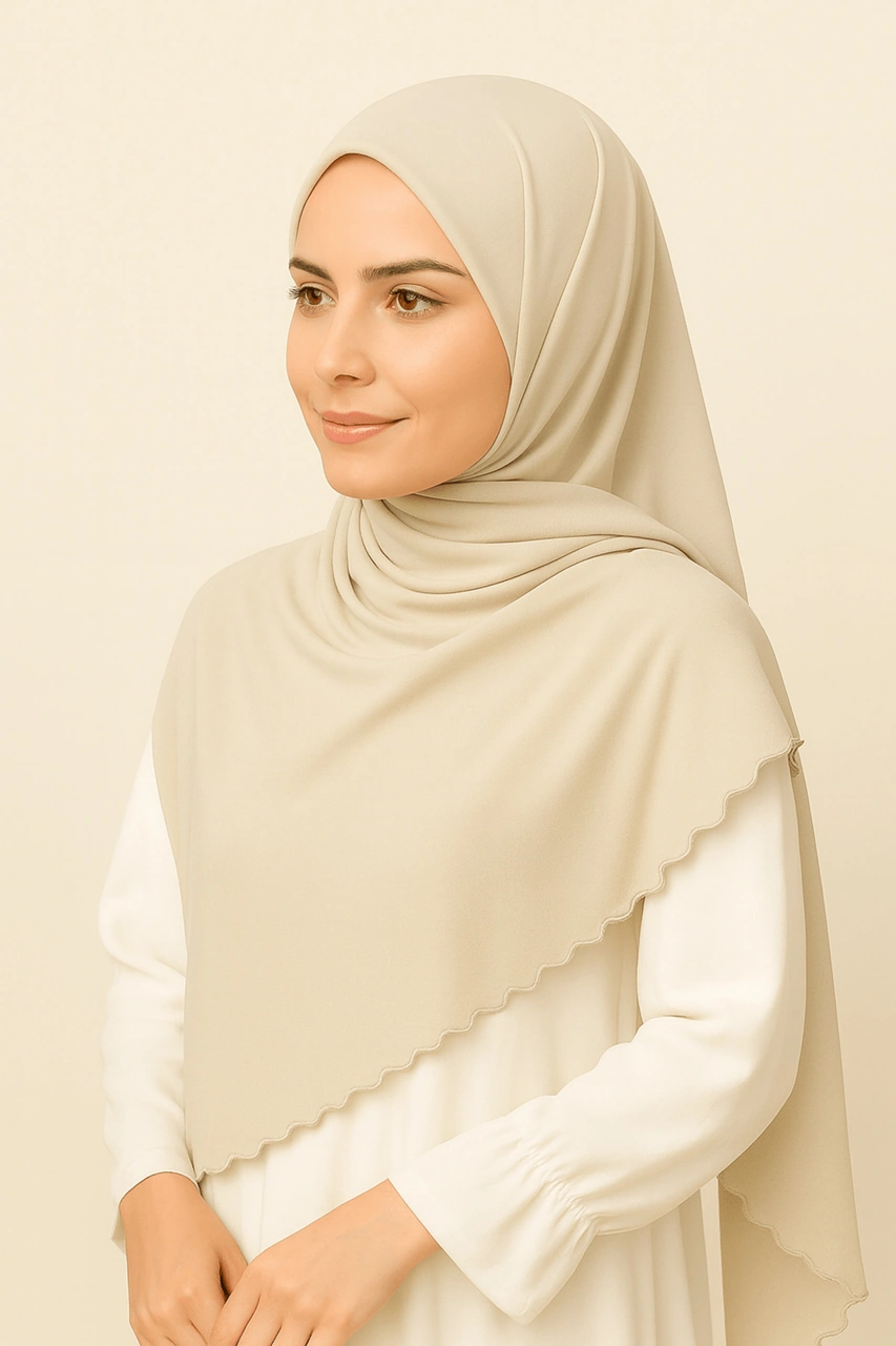 Mim Eşarp Enba Premium Jersey Sandy Şal - 75x190 Cm BEj