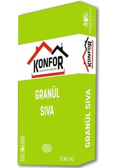 Konfor Granül Sıva Kalın Beyaz 25 Kg