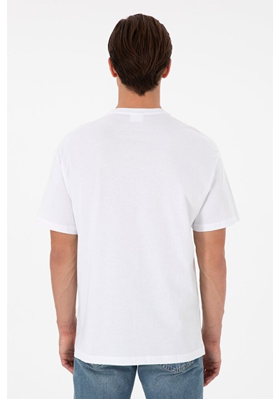 U.S. Polo Assn. Erkek Oversize Fit Bisiklet Yaka Tişört 50289280-vr024 Beyaz