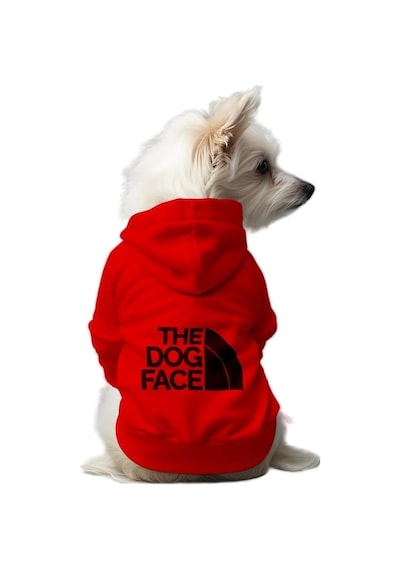 Kedi Ve Köpek Kıyafeti & Elbisesi Kırmızı Hoodie The Dog Face M