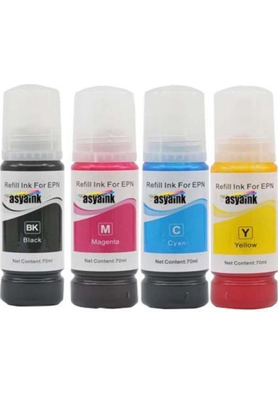 Asyaink Epson Ecotank L1110- L3110- L3111- L3150 için 4 Renk Mür
