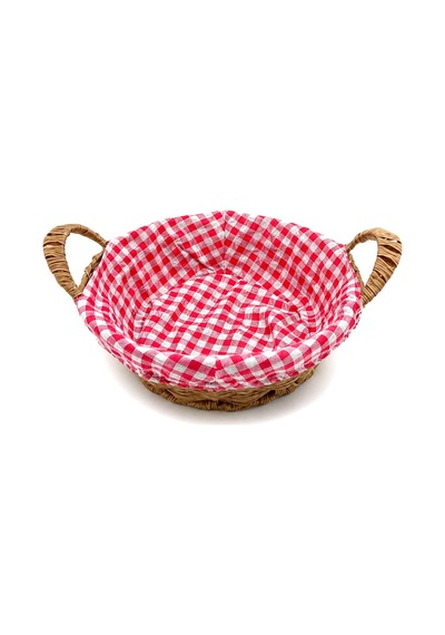 İbico Ekmeklik Yuvarlak Ahşap Hasır Renkli Bezli 28cm 36cm