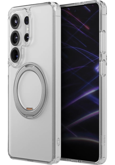 Samsung Galaxy Uyumlu S26 Ultra Kılıf Swivix Döner Metal Standlı Koruyucu Premium Dayanıklı Kapak Şeffaf