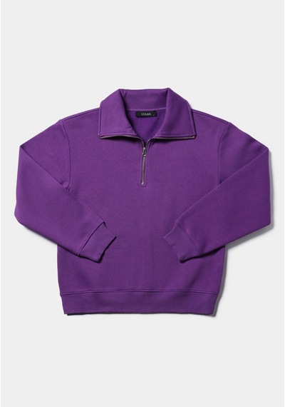 Colin's Colins Regular Fit Fermuarlı Nakışlı Kadın Mor Sweatshirt Cl1065678 Q1.v2 Prp