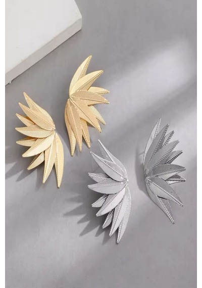 Kadın Küpe İthal Özel Seri Küçük Çoklu Yaprak Model Kararmaz Küpe Gümüş