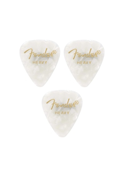 Fender Gitar Penası 3 Adet Premium Celluloid Heavy White Moto