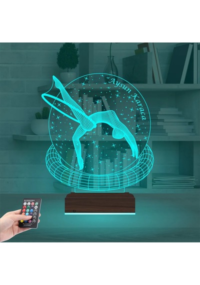 Luvivia Jimnastik Jimlastik Kişiye Özel 3d Lamba - Masa Gece Lambası Şeffaf