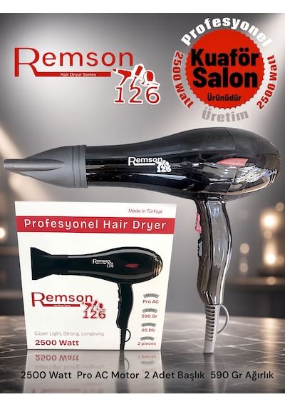 126 Remson 2500 Watt Profesyonel Fön Makinası Ac Motor