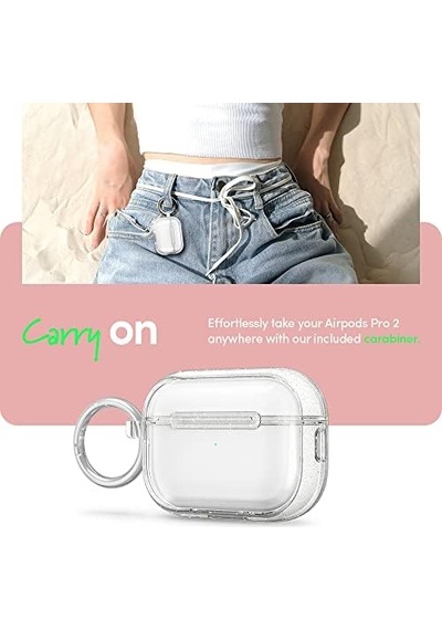Airpods Pro 2.nesil İle Uyumlu Kılıf Clear Glitter - Acs05332