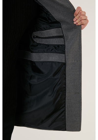 Buratti Slim Fit Düğmeli Dik Yaka Kaşe Erkek Kaban 5840099 Açık Gri