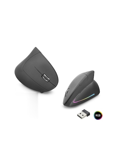 Ergonomik Dikey Gaming Mouse Dual Mode 1600 Dpi Sessiz Rgb - Siyah Nd1211 Diğer