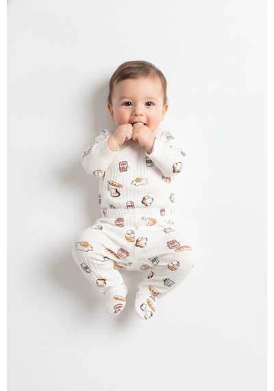 Tiffany Baby & Kids Breakfast Tasarımlı Kruvaze 2 Li Takım Ekru