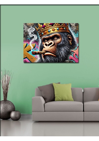 Kanvas Tablo Maymun Kral Grafiti