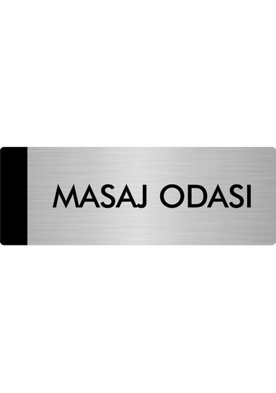 Metal Yönlendirme Levhası, Departman Kapı Isimliği Masaj Odası 7x20 Cm Gümüş Renk