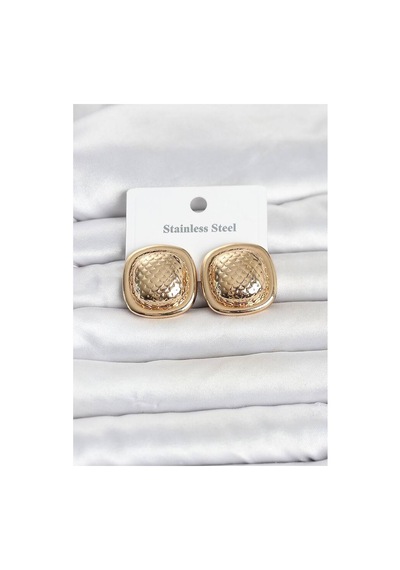 316l Çelik Gold Renk Düğme Model Kadın Küpe Tj-bkp11816 Evimdeyokyok