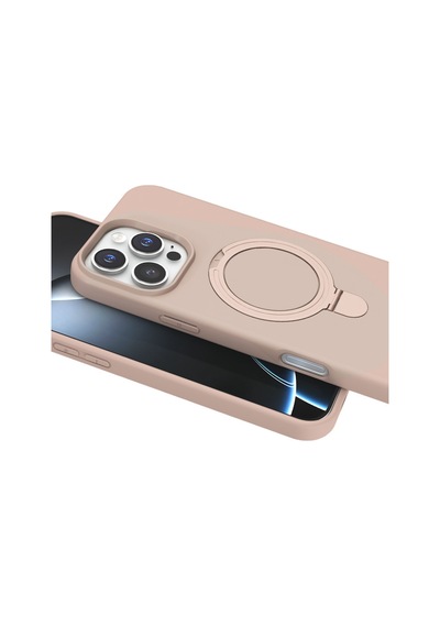Apple iPhone Uyumlu  16 Pro Max Uyumlu Regal Magsafe Standlı Kapak - Çöl Titanyum