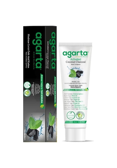 Agarta Doğal Diş Macunu 100ml Aktif Karbonlu 5 Li Set Beyazlık