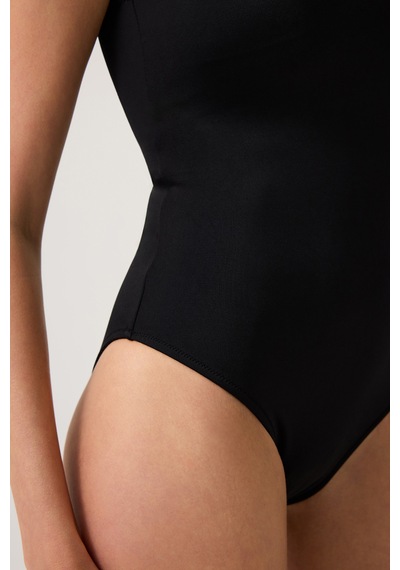 Los Ojos Siyah U Yaka Spor Mayo Sporty One Piece Siyah Siyah