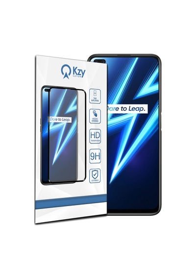Realme 6 Pro ile Uyumlu Tam Kaplayan Temperli Cam Ekran Koruyucu