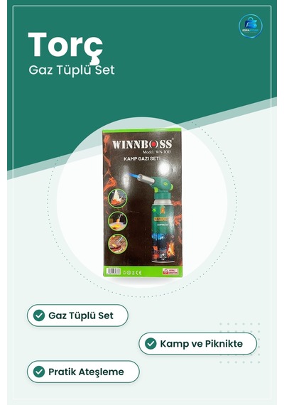 Kamp Gazı Seti Torç Başlıklı Gaz Tüplü Ocak Mutfak Piknik Mangal Çok Renkli