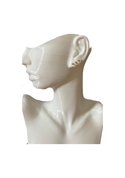 7 Çiçek Taşlı Gold Tragus Helix Pearsing Kıkırdak Küpe Çelik Renkli