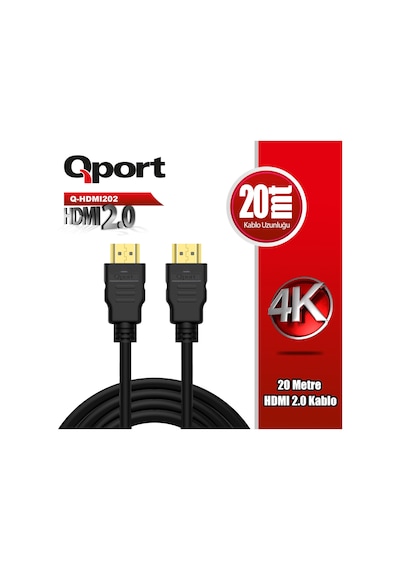 Qport 20m Hdmı 2.0 Versiyon 4k 60hz Kablo Q-hdmı202