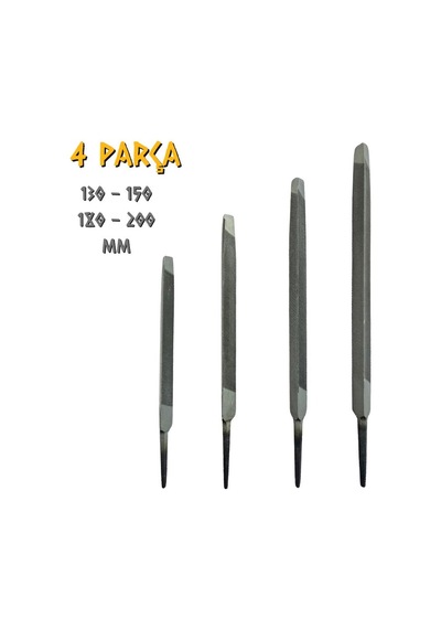 Sgs Üçgen Eğe Seti Kalın Dişli - 130-150-180-200 Mm. - 4 Parça
