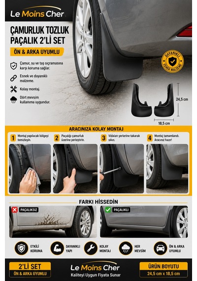 Bmw X6 M Sport Çamurluk Tozluk Paçalık 2'li Set Ön Arka Uyumlu