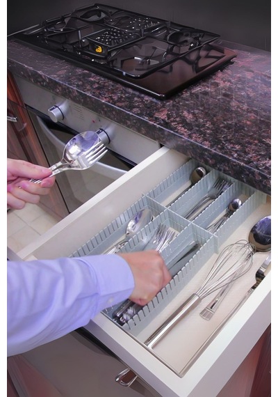 Çekmece Düzenleyici 4'lü 10x40 - Çok Amaçlı Ayarlanabilir Bölmeli Organizer Beyaz