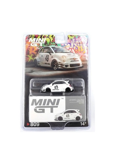 Mini Gt 164 Lb-works X Abas Works Abarth 595 Gara White Mgt00809-bl