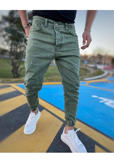 Erkek Paçası Lastikli Boyfriend Kot Jogger Pantolon (491076987)