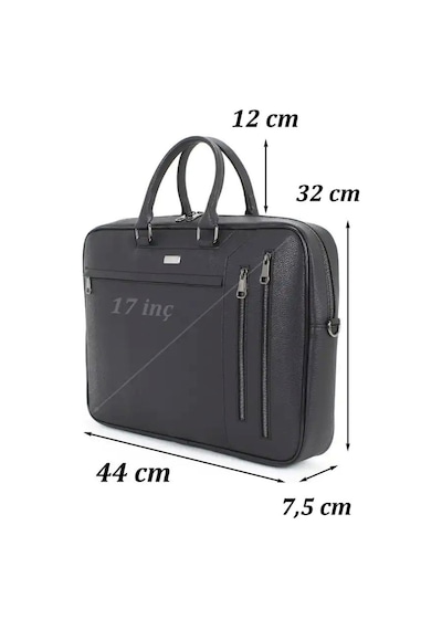 Case Club 2208-5 Laptop Evrak Çantası Büyük Boy 17.3 İnç El Omuz Çantası Siyah