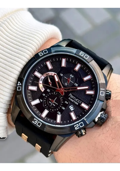 Ferrucci Function Fcf.03303fs.02 Silikon Kordon Erkek Kol Saati Siyah