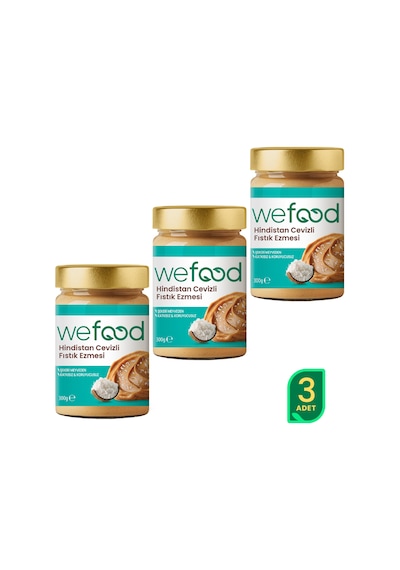 Wefood Hindistan Cevizli Fıstık Ezmesi 300 Gr 3'lü 8683347037148