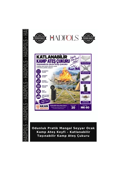 Odunluk Pratik Mangal Seyyar Ocak Kamp Ateş Keyfi Katlanabilir Taşınabilir Kamp Ateş Çukuru Belirtilmemiş