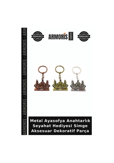 Metal Ayasofya Anahtarlık Seyahat Hediyesi Simge Aksesuar Dekoratif Parça