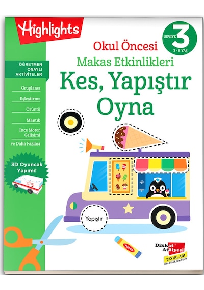 Okul Öncesi Makas Etkinlikleri Kes, Yapıştır, Oyna 4'lü Set