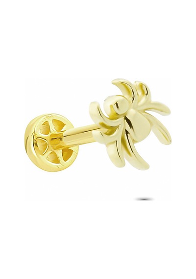 Glorria Altın Örümcek Tragus Piercing Altın
