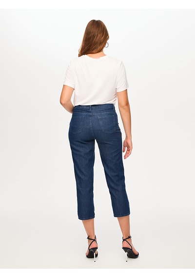 Faik Sönmez Paçası Nakış Detaylı Straıght Fıt Liyoselli Jean Capri S26jcp003 Us26jcp00327 İndigo