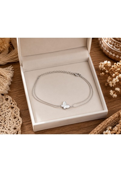 Luna Clover Anklet Luna Yonca Çelik Halhal Çok Renkli