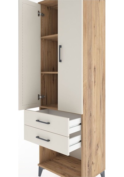 Hyperion Dolap 3 Raflı 2 Çekmeceli 2 Kapaklı 60x44x195 Çam-aytaşı Atlas Çam
