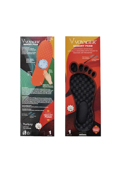 Voyager Memory Foam Terleme Yapmayan Özel Dizayn Ortopedik Tabanlık Siyah
