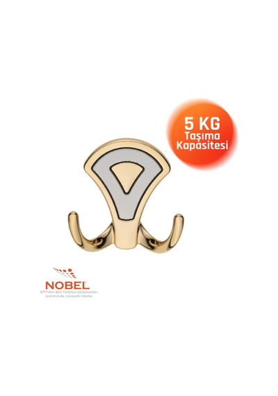 Di Lay Askı, Metal Vestiyer Askısı, Altin Matkrom, Duvar Ve Dolap Askılığı 5'li Set Vidalı Altın