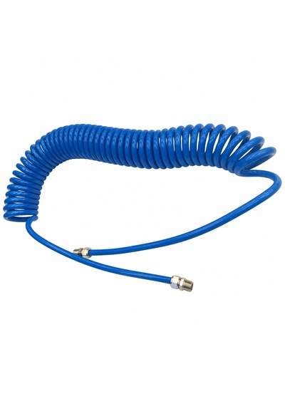 Euroflex 8x12 Mm 15 Metre Mavi Poliüretan Spiral Kompresör Hortumu 1/4 Sabit Rekorlu Eus801215