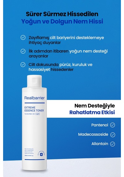 Hassaslaşmış Cilt Bariyerini Destekleyen Nemlendirici Tonik Realbarrıer Extreme Essence Toner Light