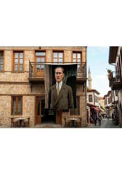 Takım Elbise Gazi Mustafa Kemal Atatürk Poster Bayrak Premium Raşel Kumaş 300x450cm Ata55 Diğer
